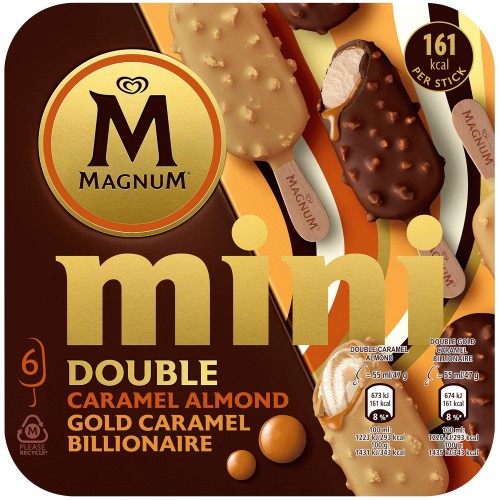 Magnum Mini Double Caramel Almond & Gold Caramel Billionaire Ice Cream