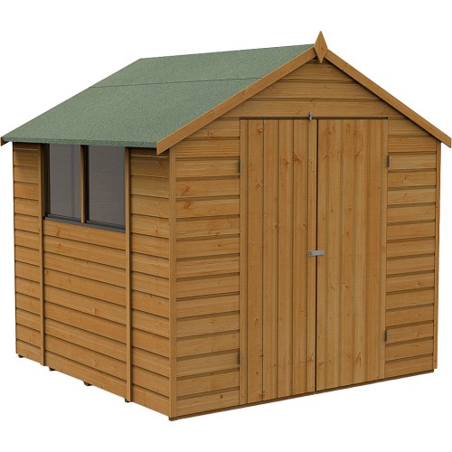 Forest Garden 7x5ft Double Door Shiplap Dip Treated Apex Garden Shed