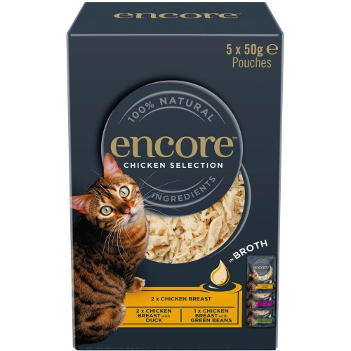 Bundle of Encore 100 Natural Wet Cat Food Multipack Chicken in Jelly