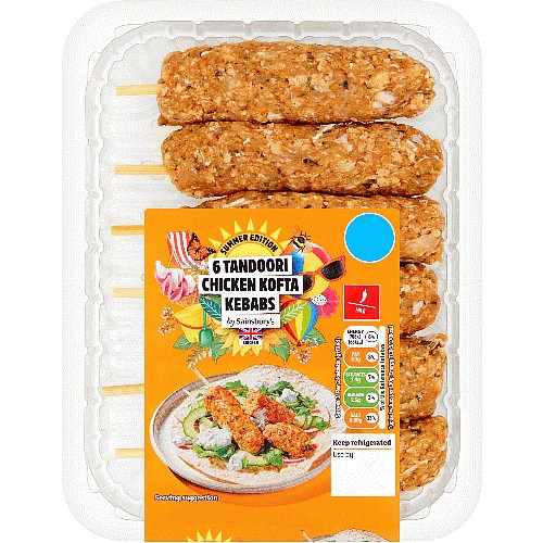 Sainsbury's Summer Edition Tandoori British Chicken Kofta Kebabs (6 x
