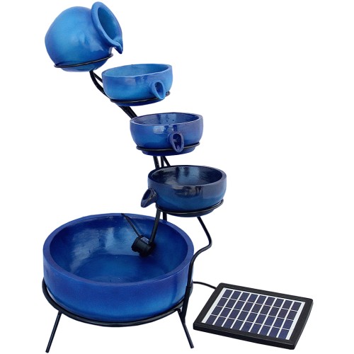 Water Feature Garden Fountain Solar Powered Outdoor Garden Cascade