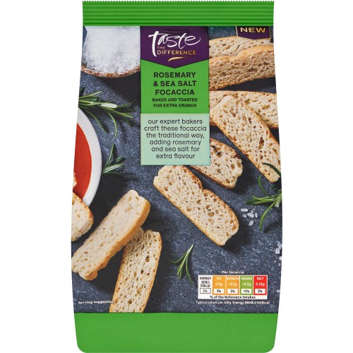 Sainsbury's Rosemary & Sea Salt Focaccia Taste the Difference (100g