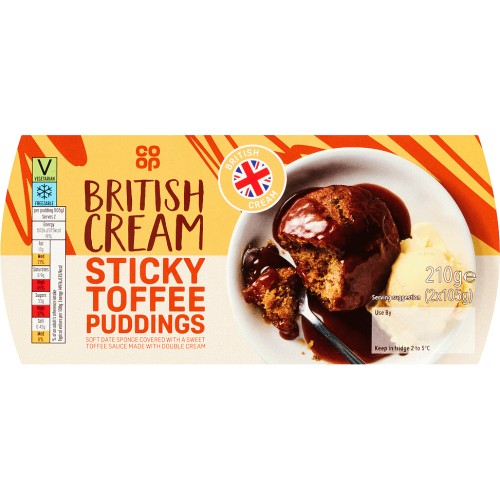 Coop Sticky Toffee Puddings (2 x 105g, 210g) Compare Prices & Where