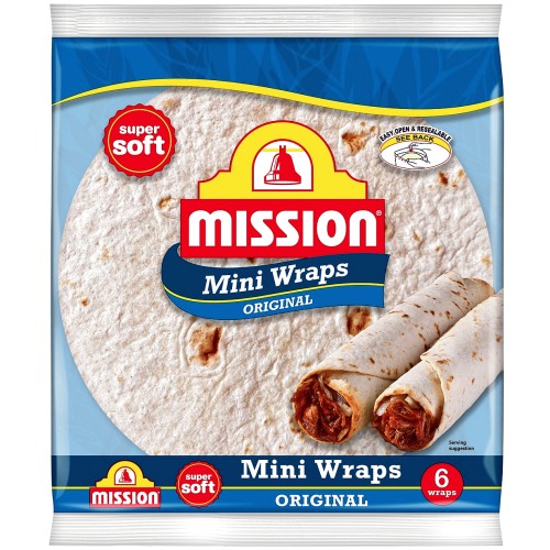 Mission Deli 6 Wheat & White Mini Wraps (6 x 186g) Compare Prices