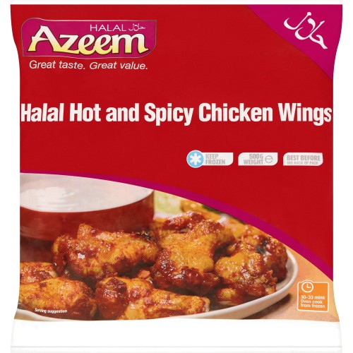Azeem Halal Hot & Spicy Chicken Wings (500g) Compare Prices & Where