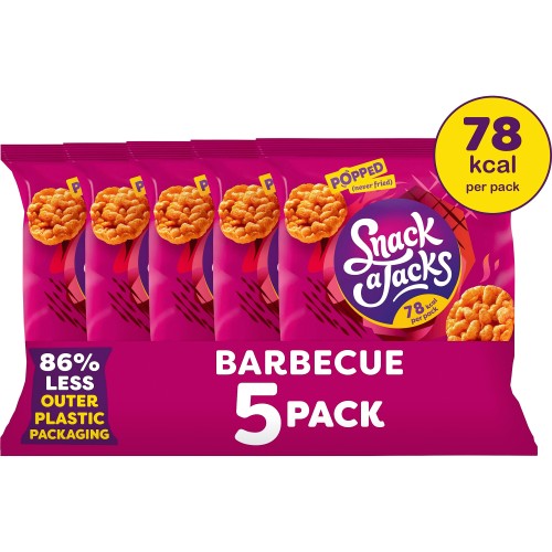 Snack a Jacks Sizzling Barbecue Rice Cakes Multipack Snacks (5 x 19g