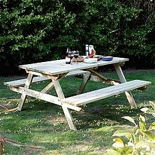 Rowlinson 4ft 4Seater Pressure Treated Wood Picnic Bench Compare