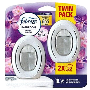 Febreze Bathroom Continuous Air Freshener Lenor Exotic Bloom 2 Count
