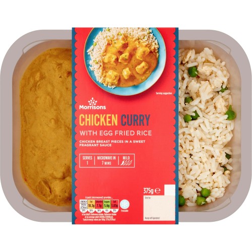 Tesco Chinese Style Chicken Curry With Egg Fried Rice (400g) Compare