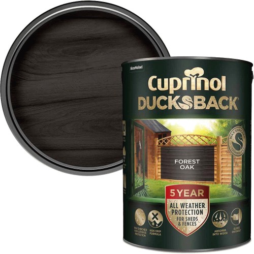 Cuprinol Ducksback 5 Year Waterproof for Sheds and Fences 5 L Forest Oak Compare Prices