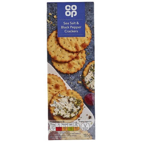 Co Op Sea Salt & Black Pepper Crackers (185g) Compare Prices & Where