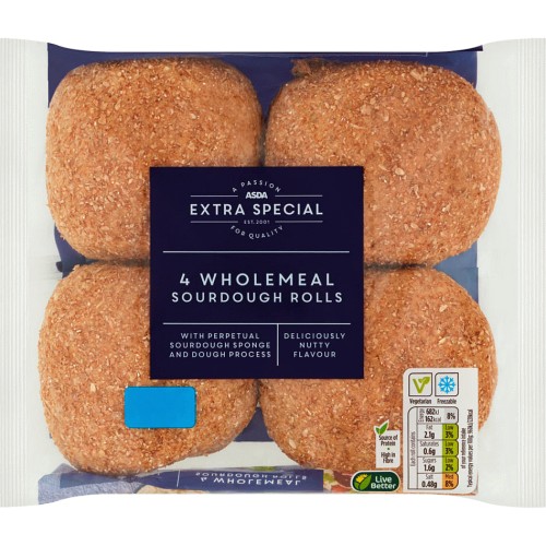 ASDA Extra Special 4 Wholemeal Sourdough Rolls (4) Compare Prices