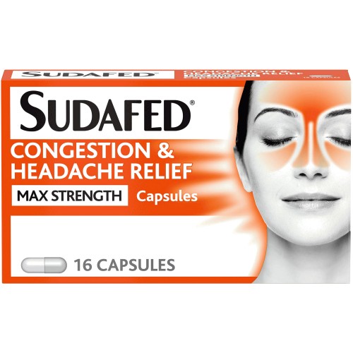 Sudafed Sinus Max Strength Capsules (16) Compare Prices Trolley.co.uk