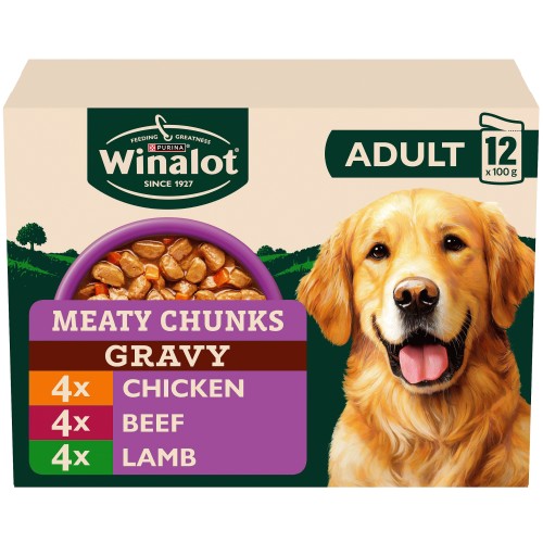 Winalot Adult Wet Dog Food Pouches Mixed in Gravy 12x100 (12 x 100g