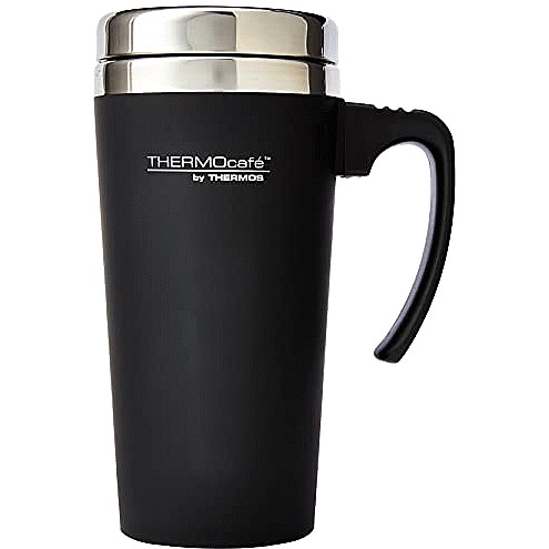 Thermocafe Plastic and Stainless Steel Soft Touch Travel Mug Black 1