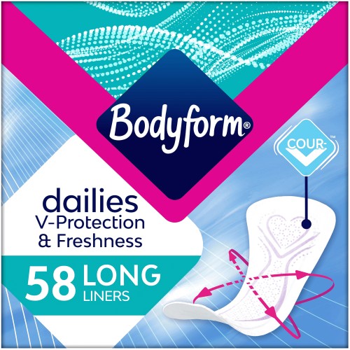 Bodyform Dailies Long Superabsorbent Panty Liners (58) Compare Prices