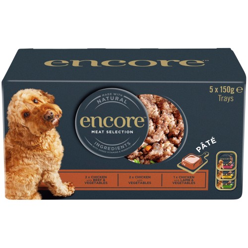 Encore Natural Pate Selection Dog Trays Multi Pack 5x5x150g (5 x 150g