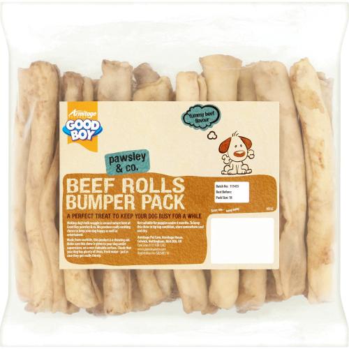 Good Boy Pawsley & Co Beef Rolls Bumper Pack Dog Treats (18) Compare