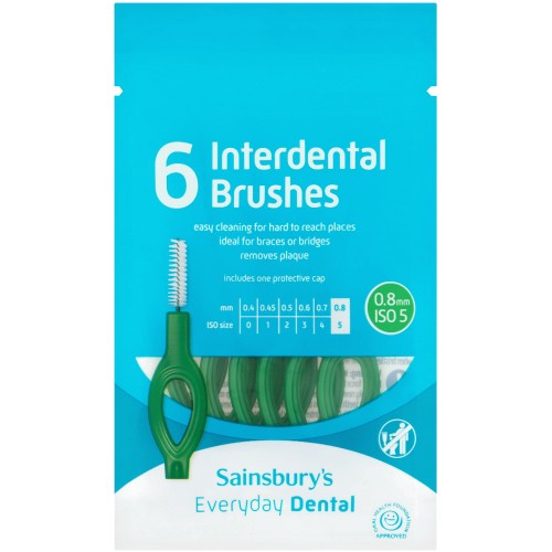 OraCare+ 6 Interdental Brush ISO 5 Green (0.8mm) Compare Prices & Where To Buy Trolley.co.uk