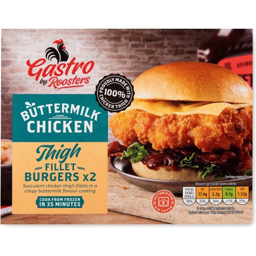 Roosters Gastro Buttermilk Chicken Thigh Burgers (330g) Compare