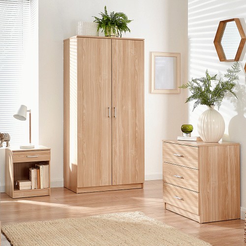 GFW Panama Oak Wood 3 Piece Bedroom Furniture Set Compare Prices