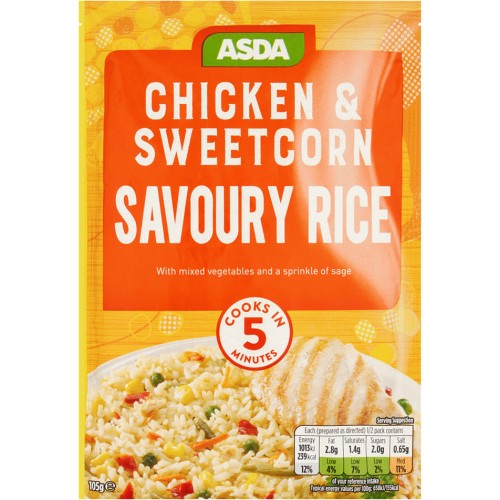 ASDA Chicken & Sweetcorn Savoury Rice (105g) Compare Prices & Where