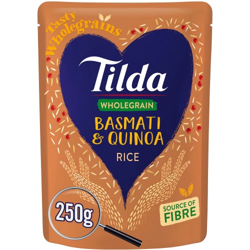 Tilda Steamed Wholegrain Basmati & Quinoa Brown Rice (250g) Compare