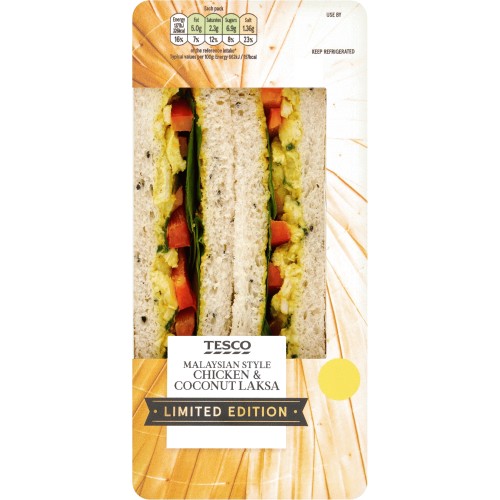 Tesco Limited Edition Malaysian Style Chicken & Coconut Laksa Sandwich