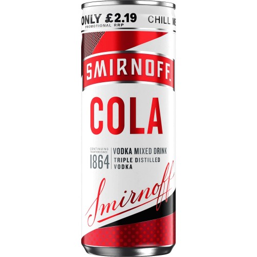 Smirnoff No.21 Vodka and Cola 5 vol Ready to Drink Premix Can PMP 2.19