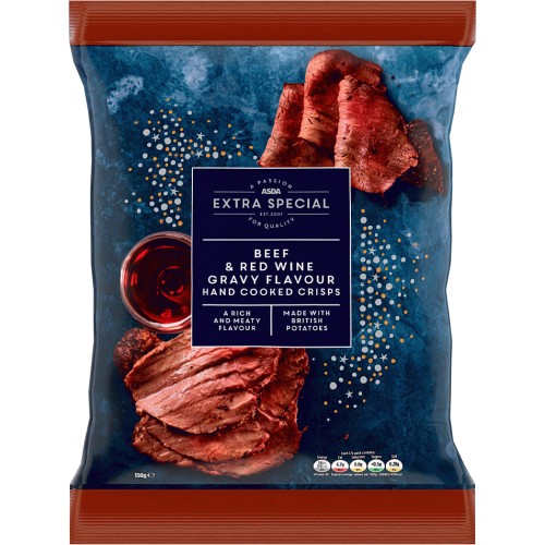 ASDA Extra Special Beef & Red Wine Gravy Flavour Hand Cooked Crisps