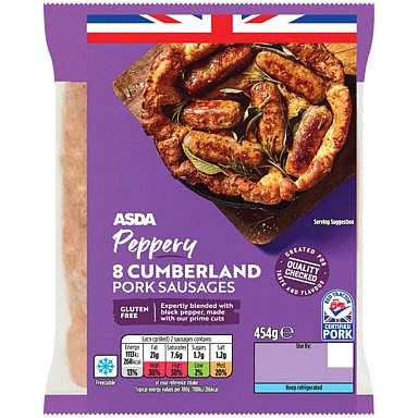 ASDA Herby 8 Lincolnshire Pork Sausages (454g) Compare Prices & Where