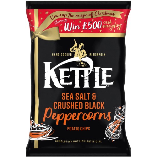 Kettle Sea Salt & Crushed Black Peppercorns Potato Chips (130g