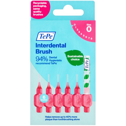 Tepe Interdental Brush Size Pink Brushes (6 x 0.4mm) Compare Prices