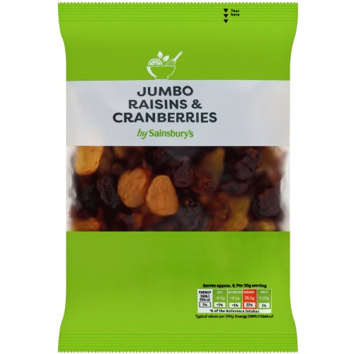 Sainsbury's Jumbo Raisins & Cranberries (200g) Compare Prices & Where
