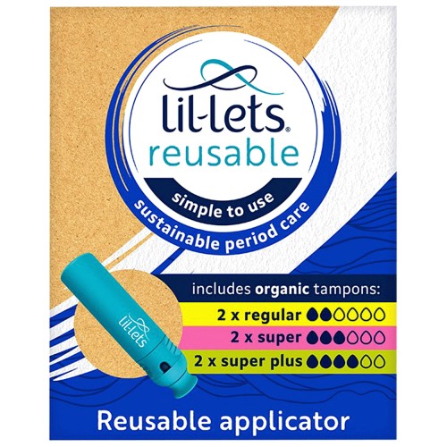 LilLets Organic Reusable Tampon Applicator & Assorted Tampons (6