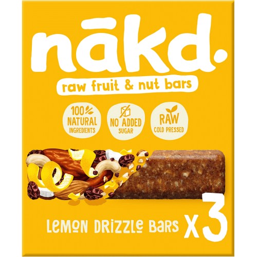 Nakd Lemon Drizzle Fruit & Nut Bars 3x3x35g Compare Prices & Where To