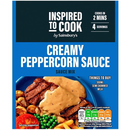 Sainsbury's Creamy Peppercorn Sauce Mix Inspired to Cook (25g