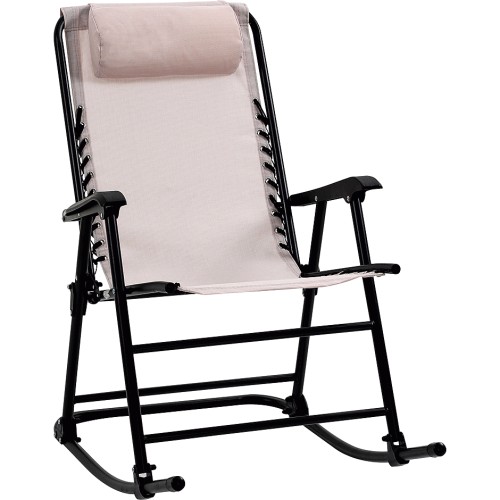 Outsunny Zero Gravity Folding Rocking Chair Beige Compare Prices