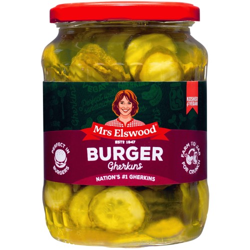 Mrs Elswood Pickled Burger Gherkins (670g) Compare Prices & Where To