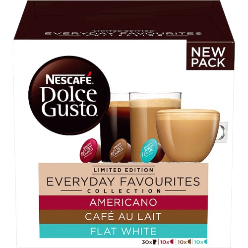 Nescafe Dolce Gusto Everyday Favourites Collection Coffee Pods (30