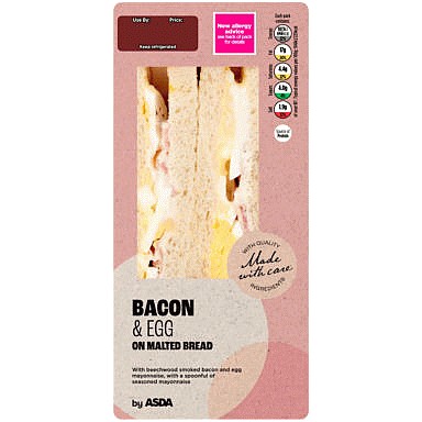 ASDA Bacon & Egg on Malted Bread Sandwich Compare Prices & Where To