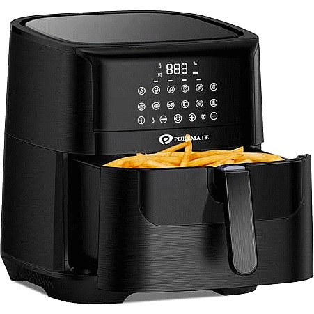 PureMate Digital Air Fryer Low Fat Oil Free Timer & 7 Preset Modes (7
