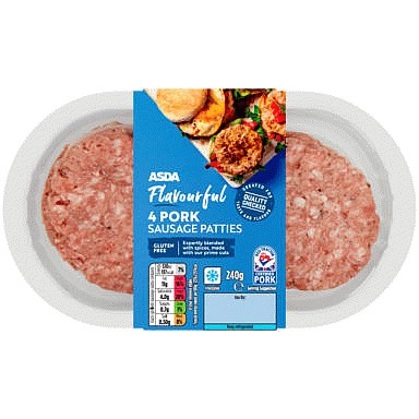 ASDA 4 Spiced Red Pepper Pork Sausage Squares (400g) Compare Prices