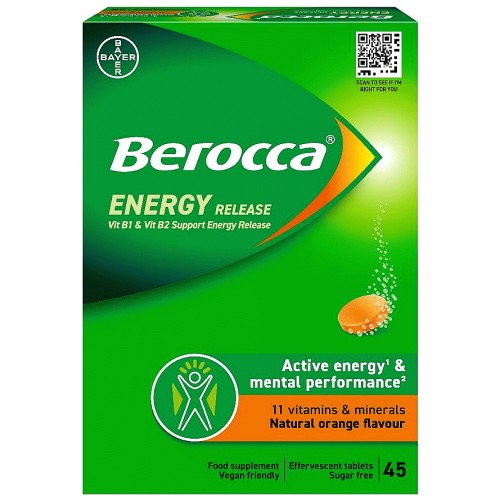 Berocca Orange Effervescent Vitamin Energy Tablets (45) Compare