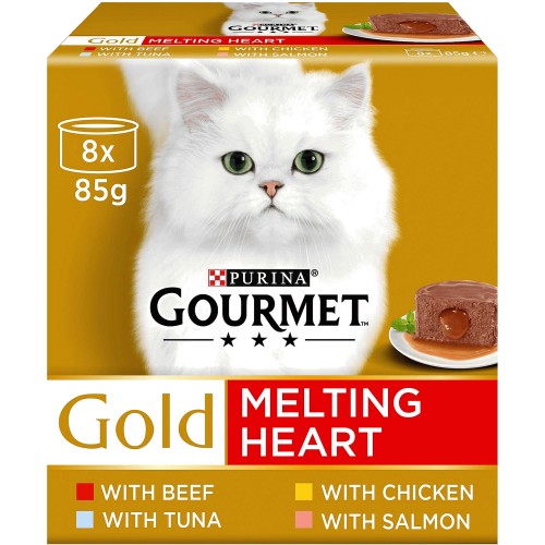 Gourmet Gold Melting Heart Cat Food Meat & Fish (8 x 85g) Compare