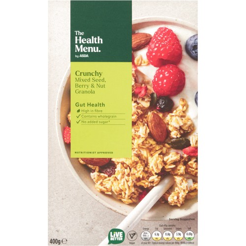 The Health Menu by ASDA Crunchy Mixed Seed Berry & Nut Granola (400g) Compare Prices & Where