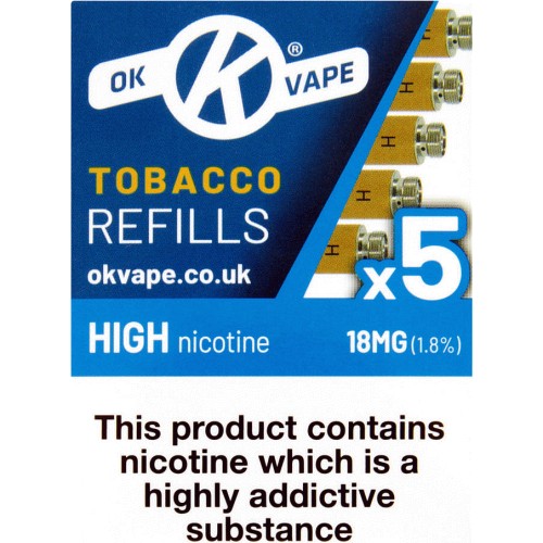 Ok Vape Tobacco Medium ECigarette Refills (5 x 12mg) Compare Prices Trolley.co.uk