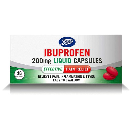 Boots Ibuprofen Liquid Capsules 16 Capsules (200mg) Compare Prices