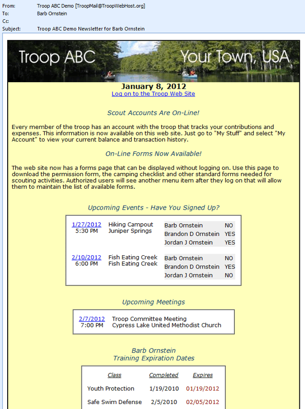 Troop Committee Software for Boy Scout Troops