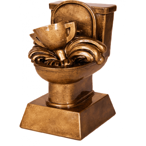 6" Antique Gold Toilet Loser Award